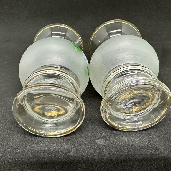 Vintage Bartlett Collins Glass Bud Vase Flower Floral Hand Painted Frosted - Picture 5 of 9